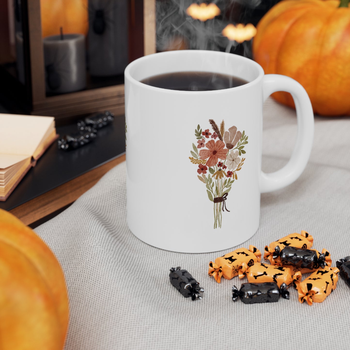 Flower Ceramic Mug 11oz Mug coffee tee Mug flower gift for her Holiday picks mug