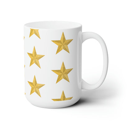 Golden Star Ceramic Mug 15oz