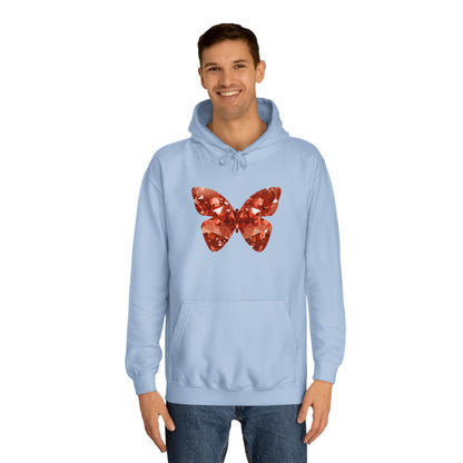 Crystal Butterfly Unisex College Hoodie