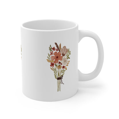 Flower Ceramic Mug 11oz Mug coffee tee Mug flower gift for her Holiday picks mug