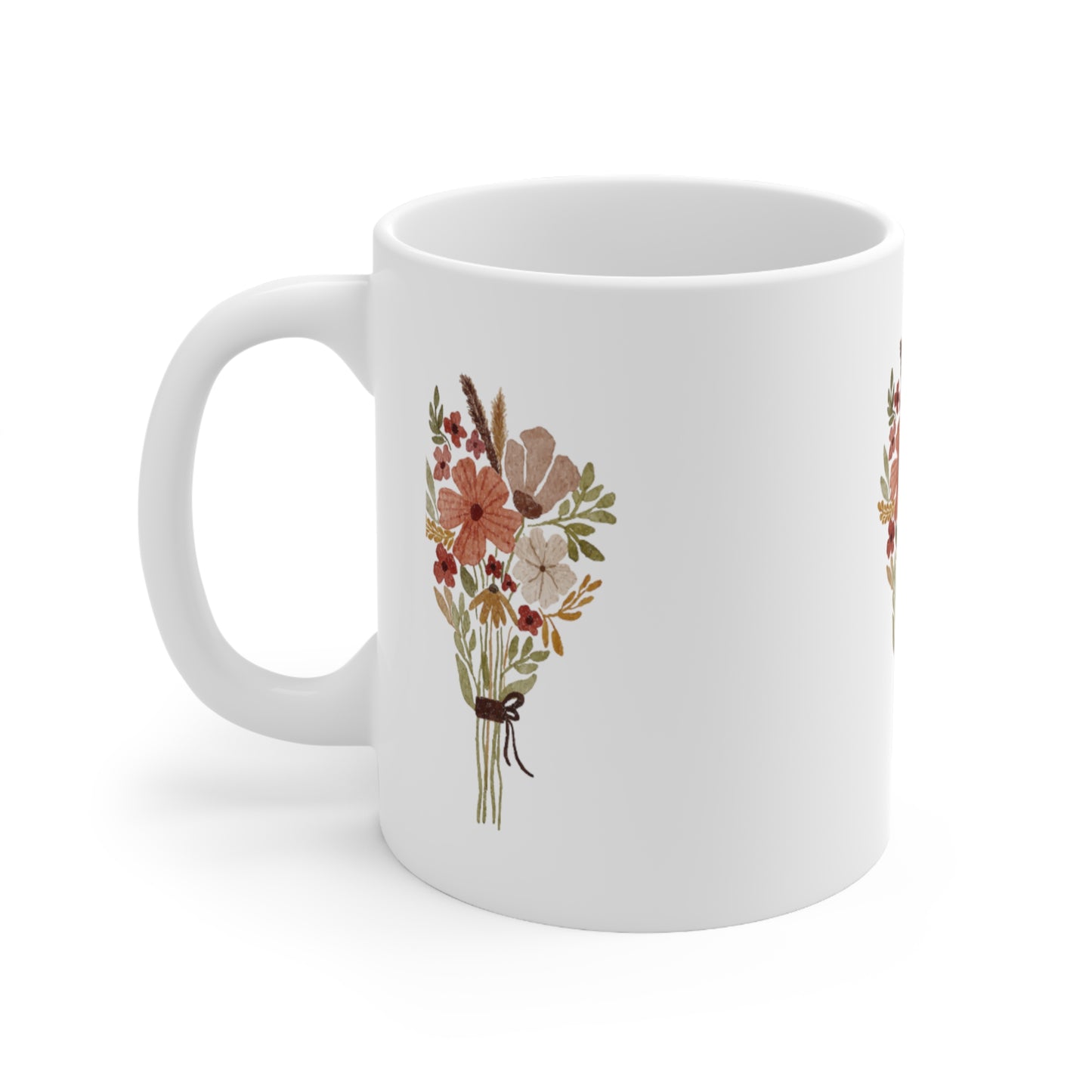 Flower Ceramic Mug 11oz Mug coffee tee Mug flower gift for her Holiday picks mug