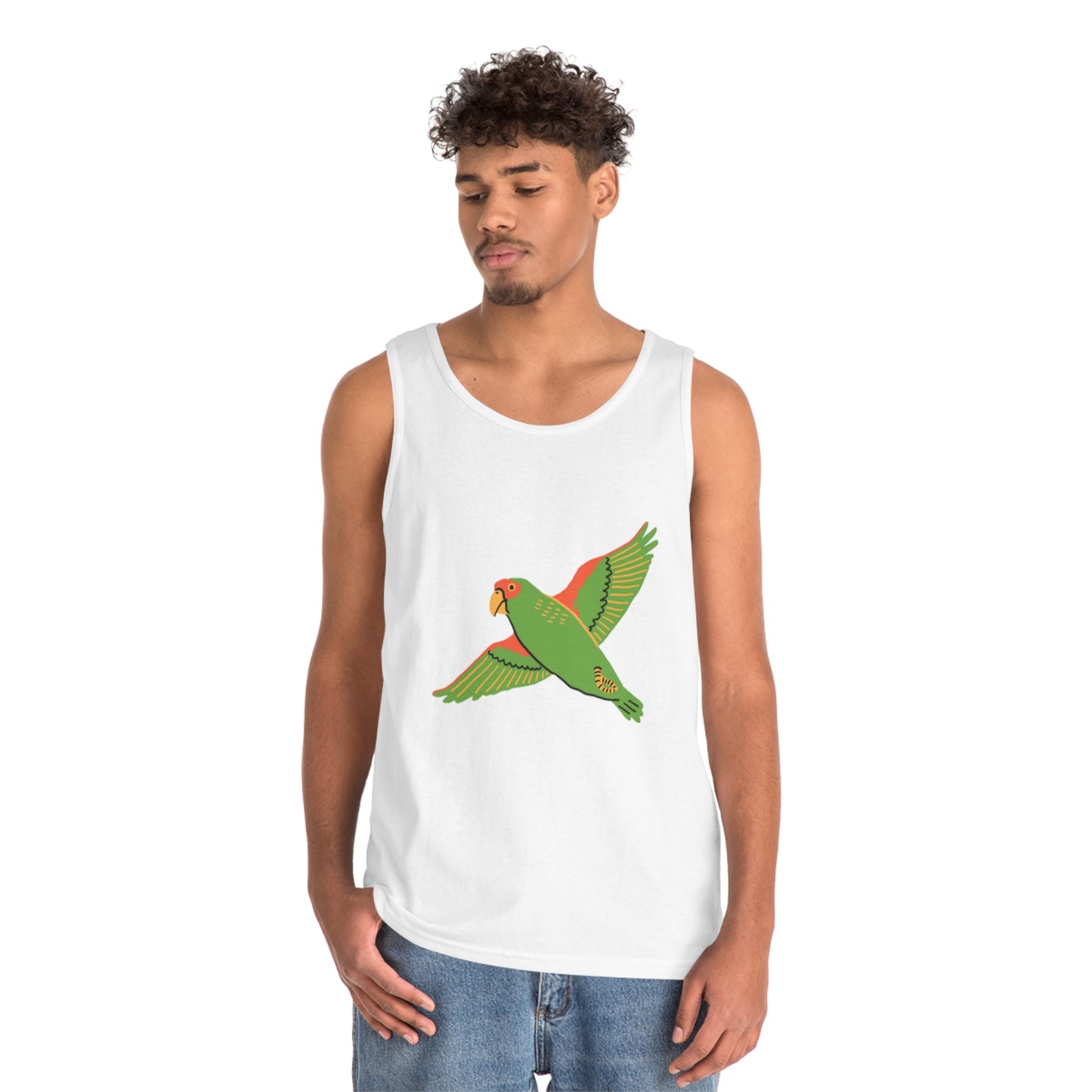 Green Peace Parrot Unisex Heavy Cotton Tank Top