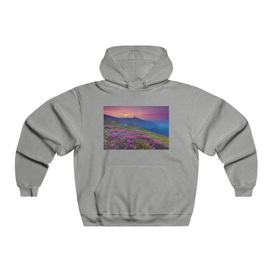 Magic pink rhododendron flowers Men's NUBLEND® Hooded Sweatshirt