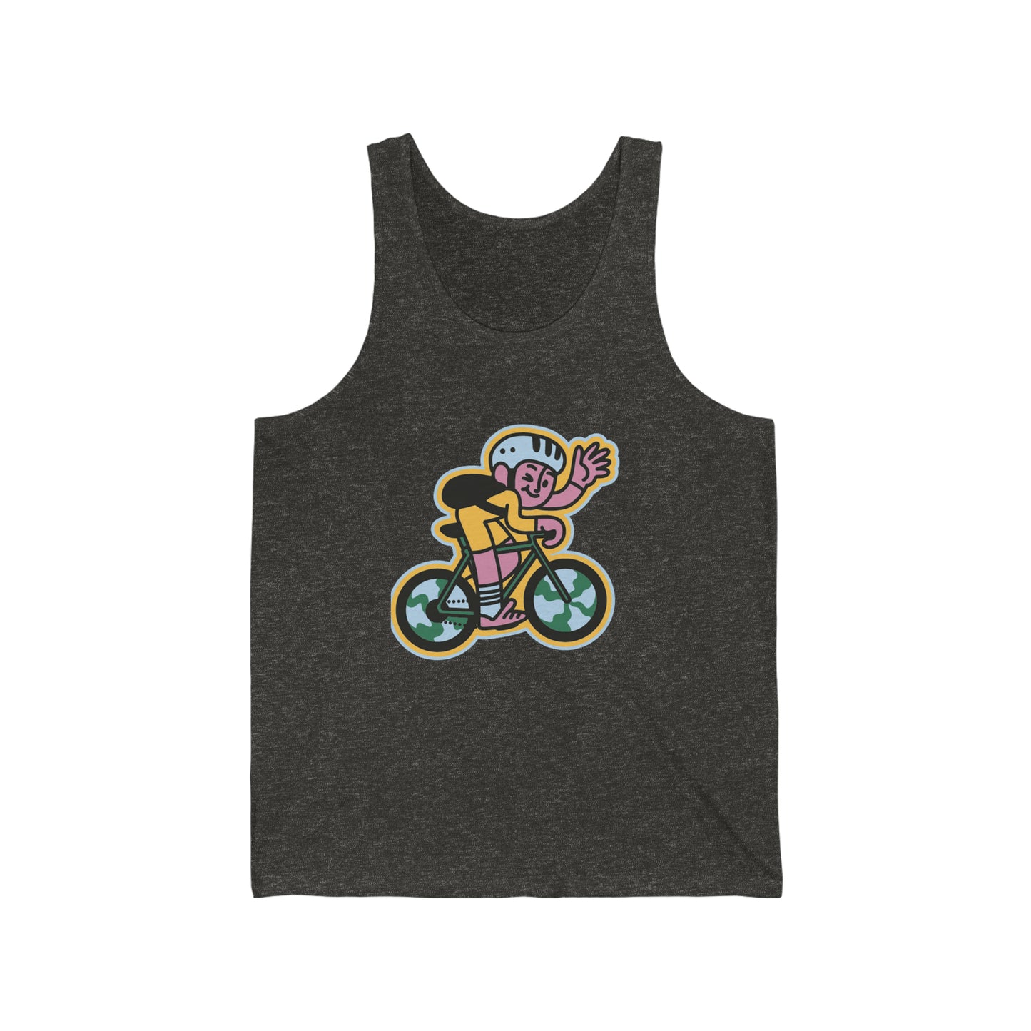 Riding a Bicycle Unisex Jersey Tank