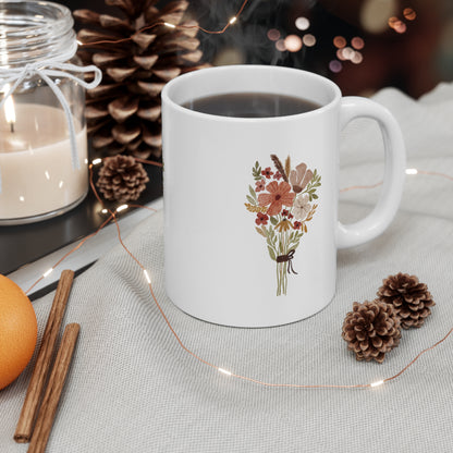 Flower Ceramic Mug 11oz Mug coffee tee Mug flower gift for her Holiday picks mug