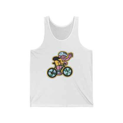 Riding a Bicycle Unisex Jersey Tank