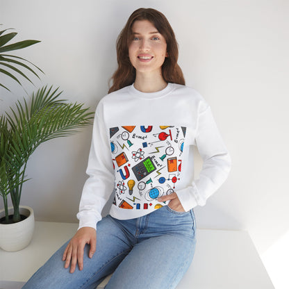 Physics science seamless pattern Unisex Heavy Blend™ Crewneck Sweatshirt