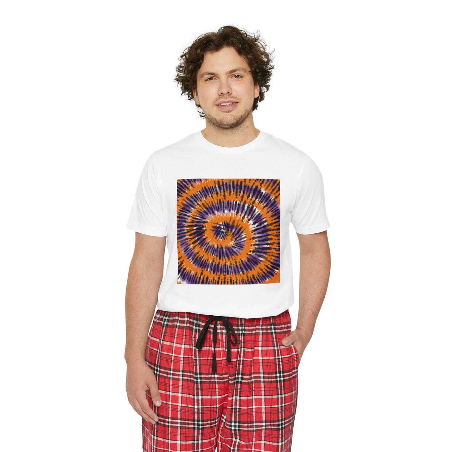 Circle helical vintage art Men's Short Sleeve Pajama Set