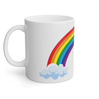 Rainbow White Mug, 11oz