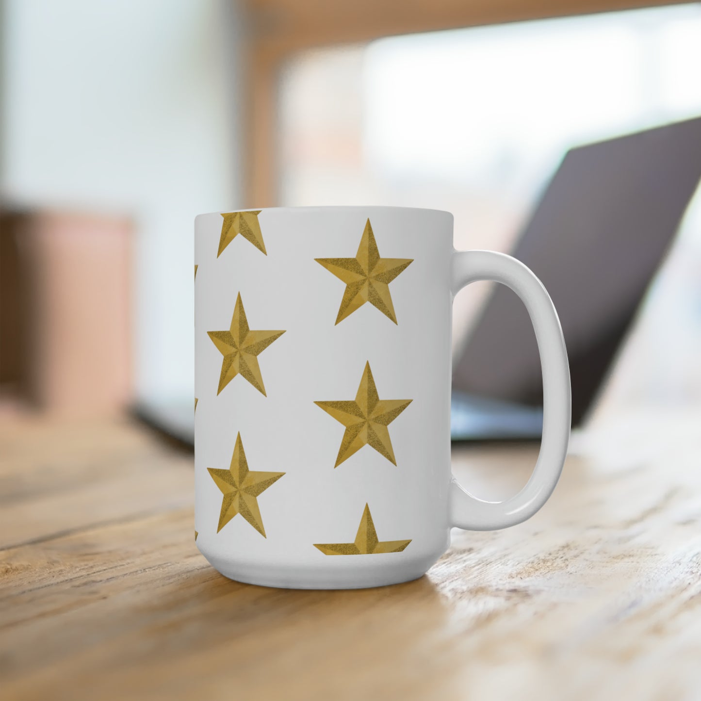 Golden Star Ceramic Mug 15oz