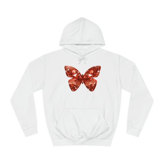 Crystal Butterfly Unisex College Hoodie