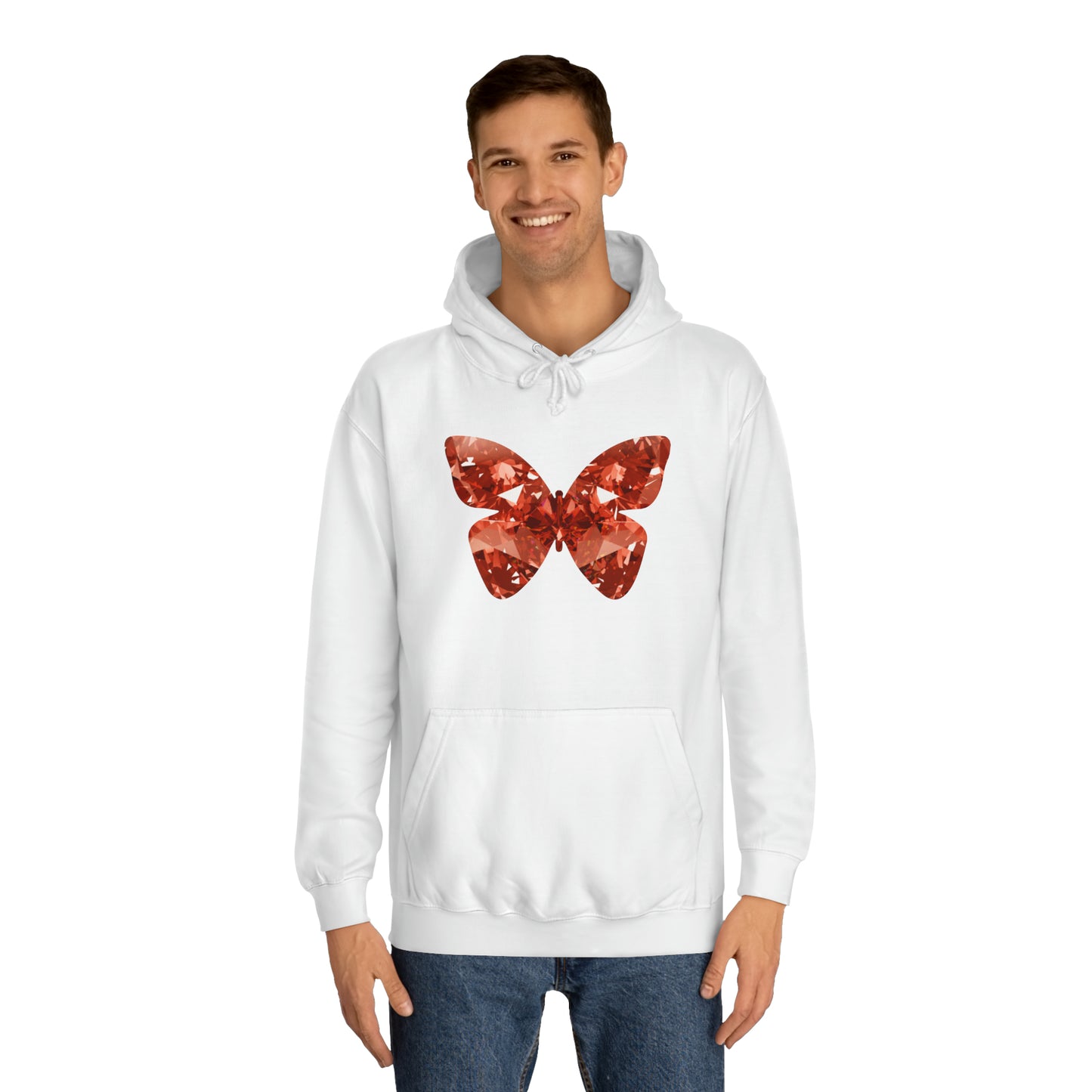 Crystal Butterfly Unisex College Hoodie