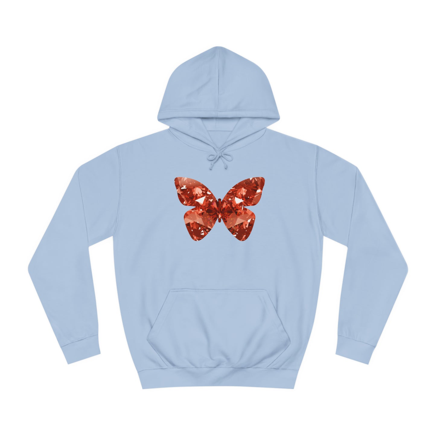 Crystal Butterfly Unisex College Hoodie