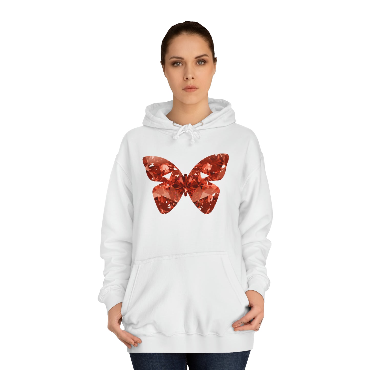 Crystal Butterfly Unisex College Hoodie