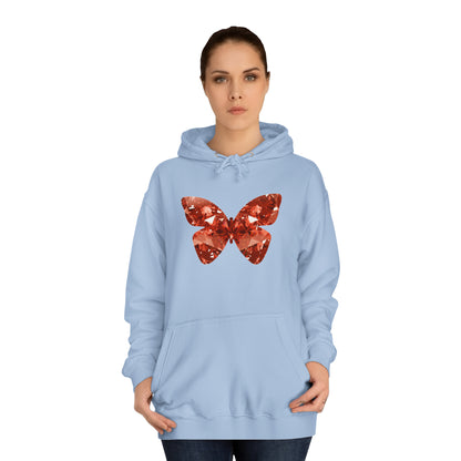 Crystal Butterfly Unisex College Hoodie