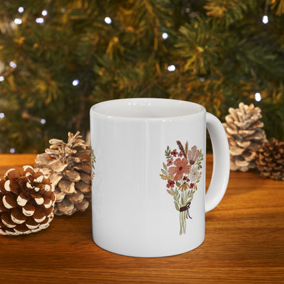 Flower Ceramic Mug 11oz Mug coffee tee Mug flower gift for her Holiday picks mug