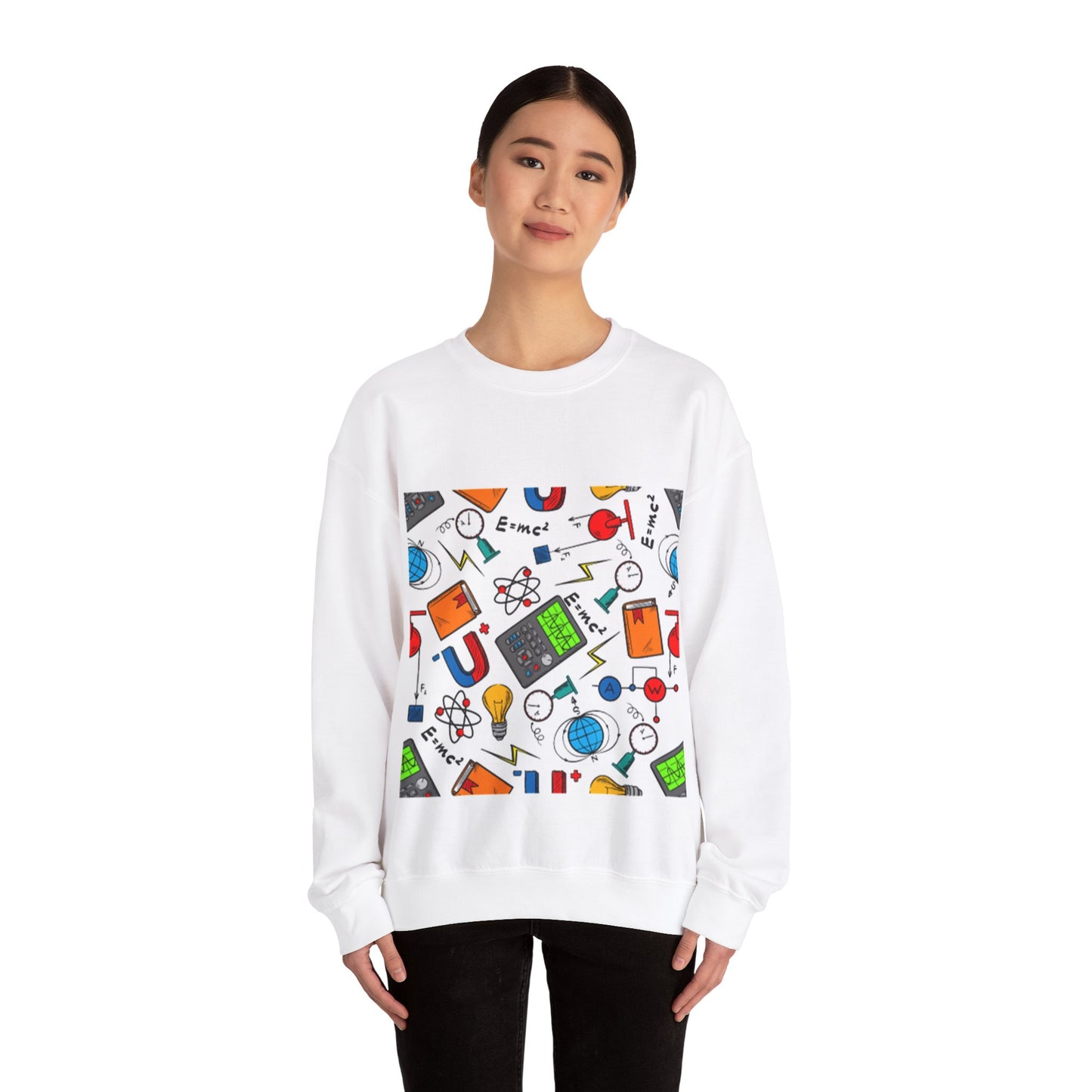 Physics science seamless pattern Unisex Heavy Blend™ Crewneck Sweatshirt