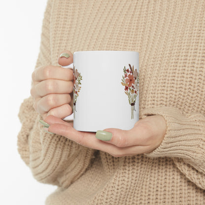 Flower Ceramic Mug 11oz Mug coffee tee Mug flower gift for her Holiday picks mug