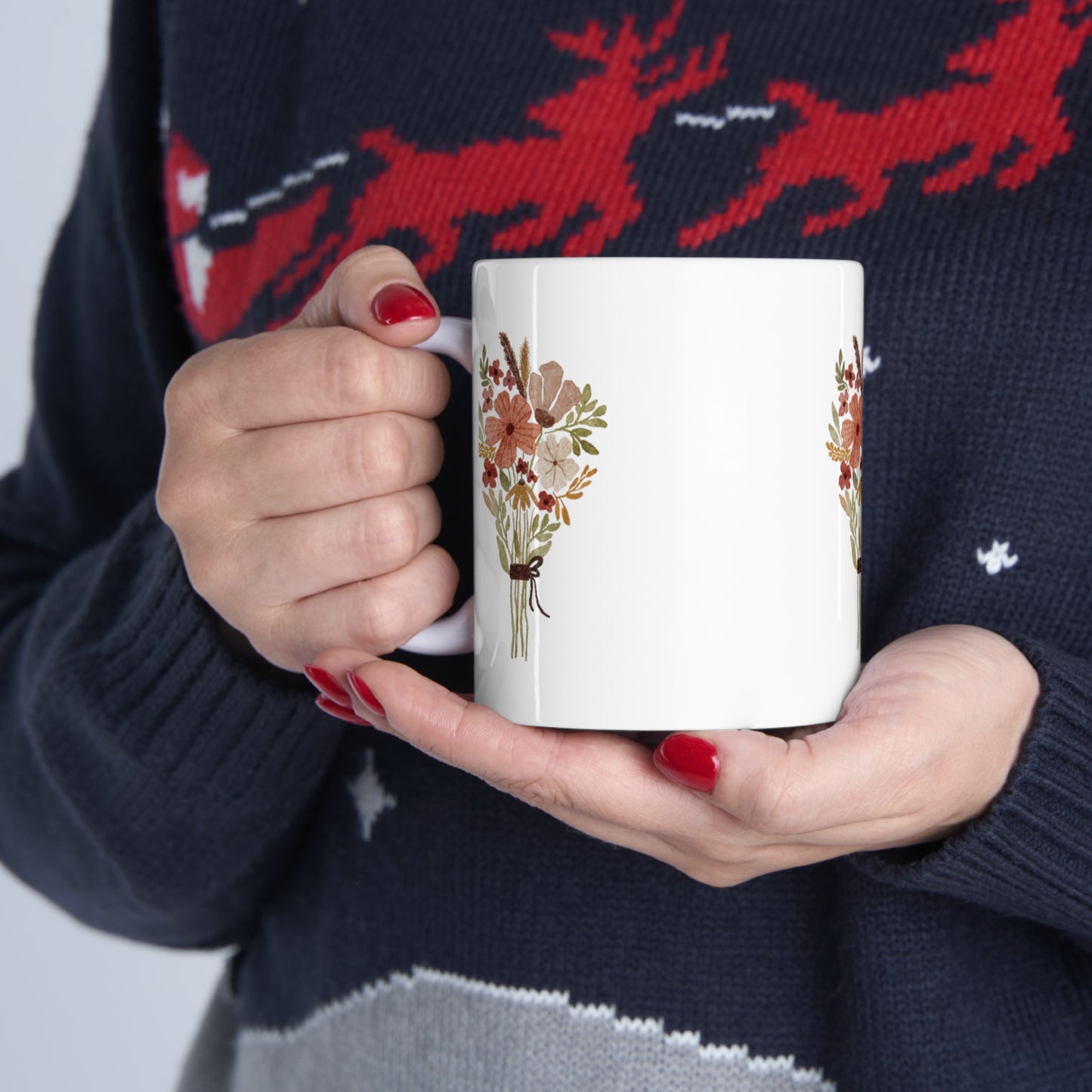 Flower Ceramic Mug 11oz Mug coffee tee Mug flower gift for her Holiday picks mug