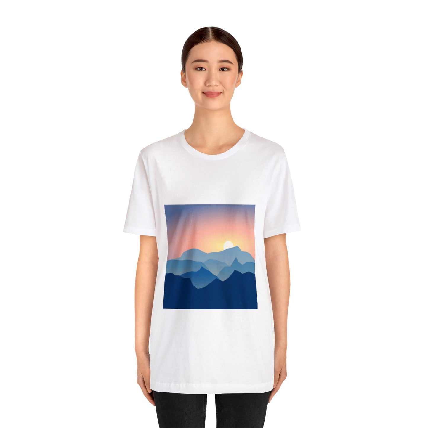 Sunset Over Mountains Unisex Jersey Short Sleeve Tee